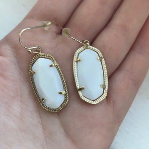 Kendra Scott white and gold drop earrings